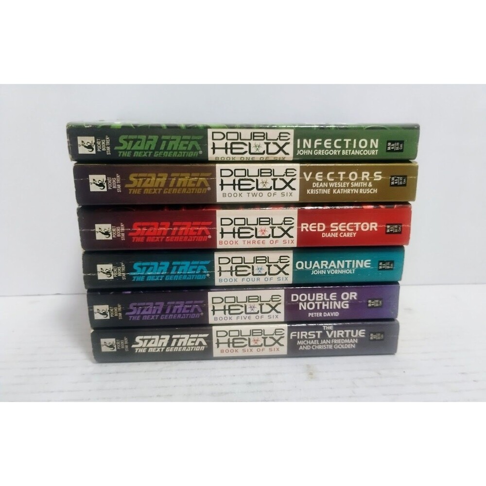 STAR TREK THE NEXT GENERATION DOUBLE HELIX 6 BOOK PAPERBACK NOVEL SET